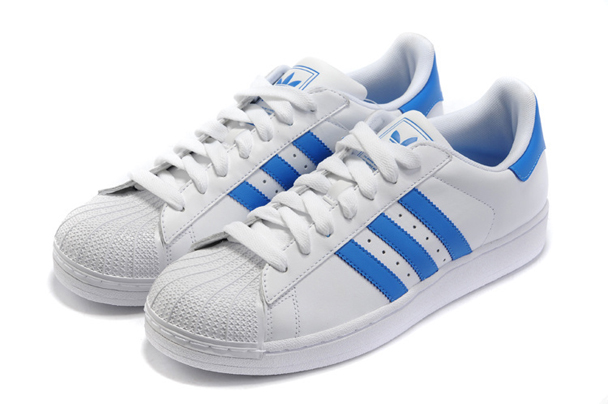 adidas superstar homme blanc bleu